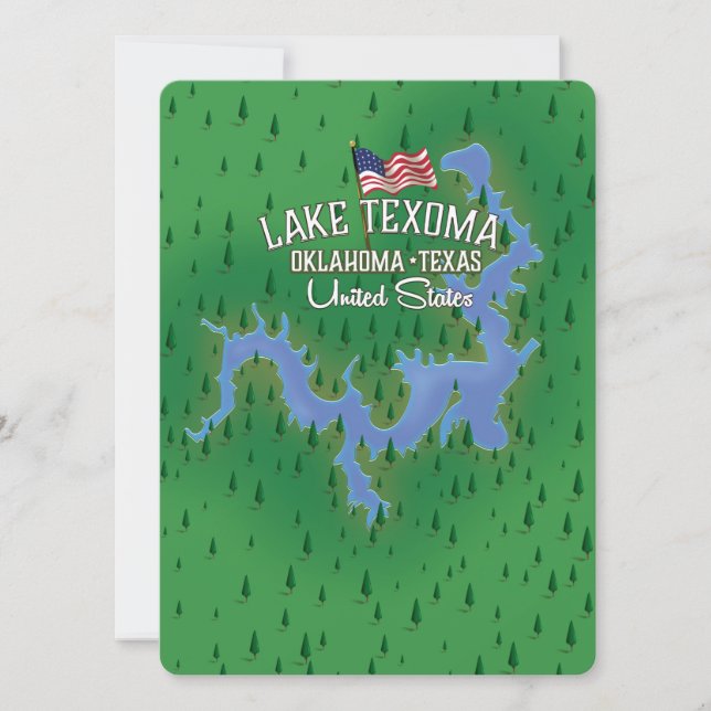 Mapa do Lago Texoma USA. (Frente)