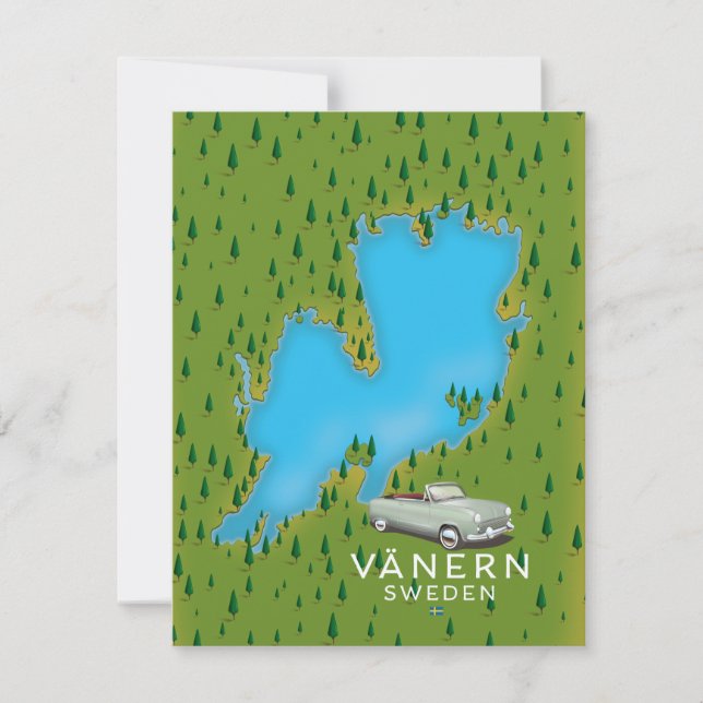 Mapa do lago Vänern na Suécia (Frente)
