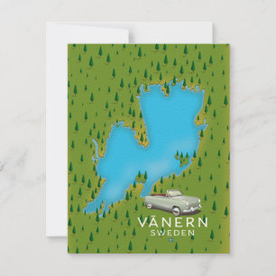 Mapa do lago Vänern na Suécia