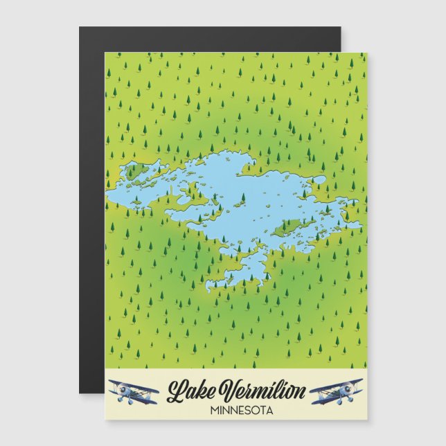 Mapa do Lago Vermilion Minnesota (Frente/Verso)