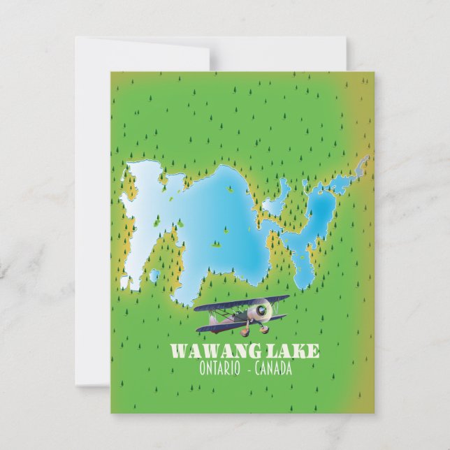 Mapa do lago Wawang Ontário Canadá (Frente)