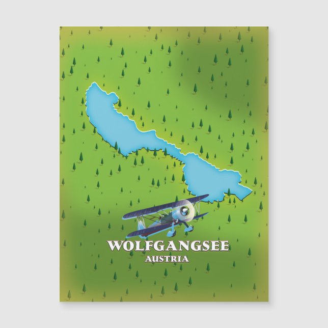 Mapa do lago Wolfgangsee Lake Austria (Frente)