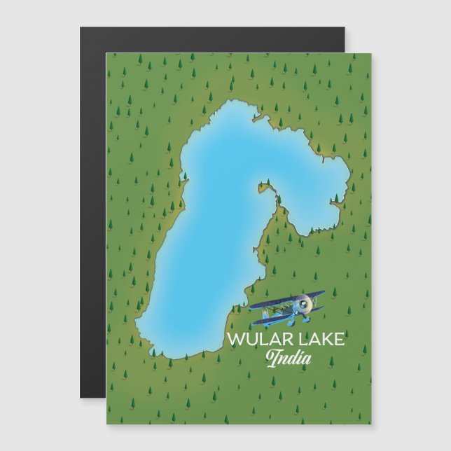 Mapa do Lago Wular na Índia (Frente/Verso)