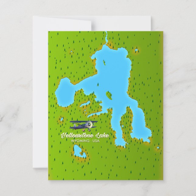 Mapa do Lago Yellowstone, Wyoming (Frente)