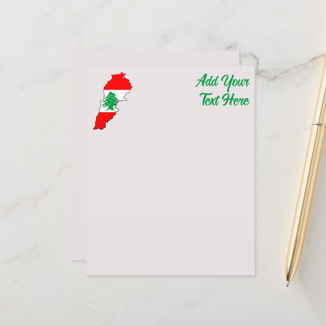 Mapa do Líbano com Bandeira (Frente/Verso In Situ)