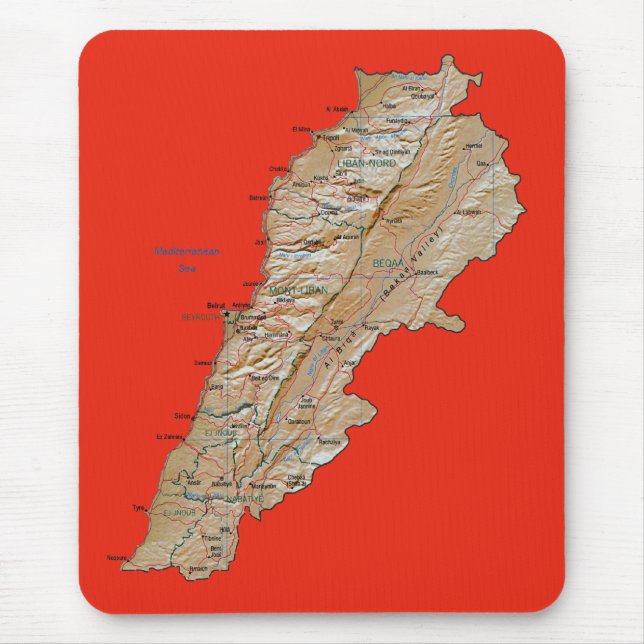 Mapa do Líbano do Mousepad (Frente)