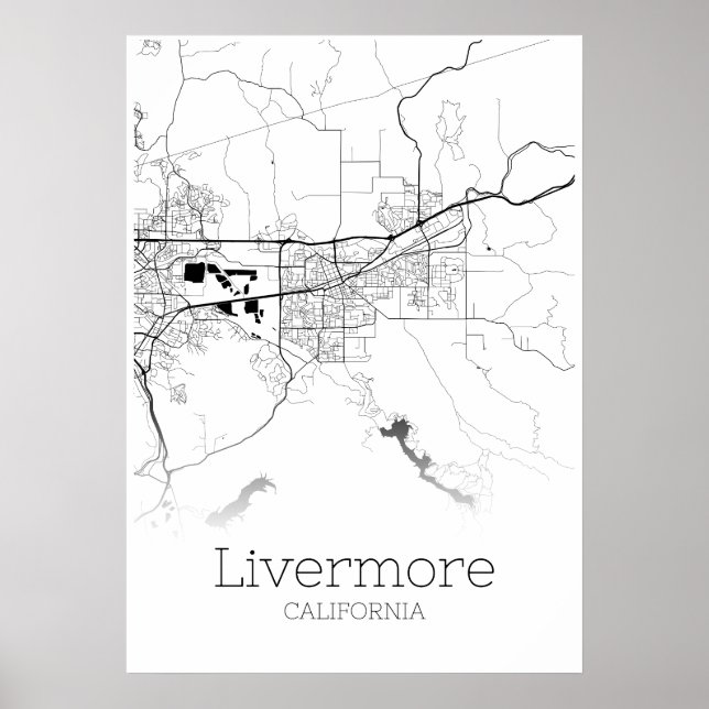 Mapa do Livermore - Califórnia - Poster do mapa da (Frente)