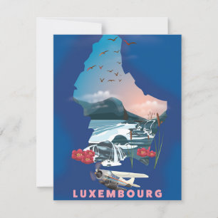 Mapa do Luxemburgo ilustra o poster de viagens.