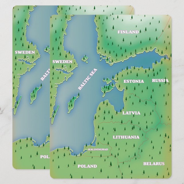 Mapa do Mar Báltico (Frente/Verso)