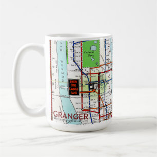 Mapa do metro de New York caneca branca clássica