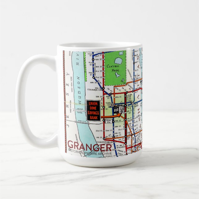 Mapa do metro de New York caneca branca clássica (Esquerda)