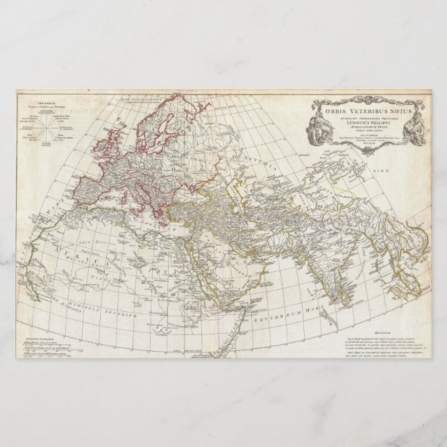 Mapa do Mundo Antigo em Anville em 1794 (Frente)