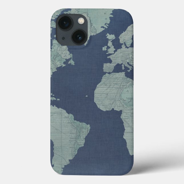 Mapa do Mundo de Linen Azul (Verso)