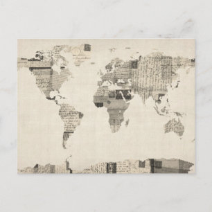 Mapa do Mundo dos Cartões Postais Antigos