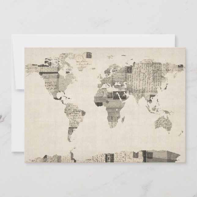 Mapa do Mundo dos Cartões Postais Antigos (Frente)