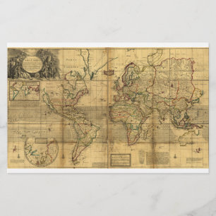 Mapa do mundo inteiro pelo Moll de Herman (1719)