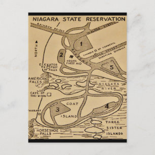 Mapa do Niagara Falls em cartão postal