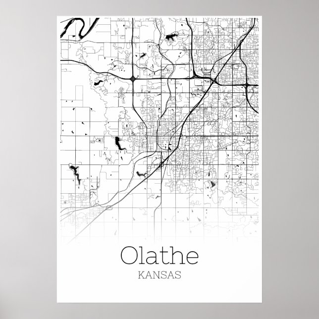 Mapa do Olathe - Kansas - Poster do Mapa da Cidade (Frente)