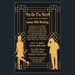 Mapa do orçamento 20 arte deco flapper girl Convit<br><div class="desc">Orçamento colocado no ritz! Rapariga de arte deco 20s e glitz do partido gangster e convites para ouro e preto.</div>