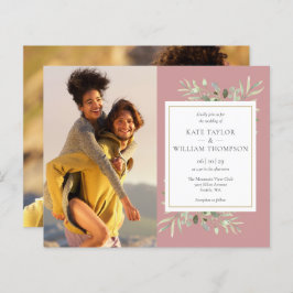 Mapa do Orçamento Mauve Greenery Fotos Convite de