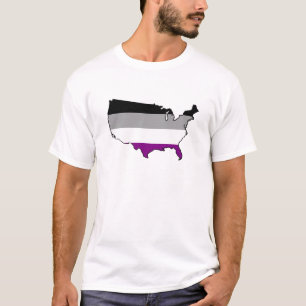 Mapa do orgulho de assexualidade americano T-Shirt