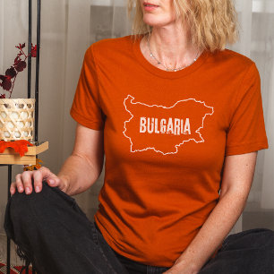 Mapa do País Bulgária Texto da Camisa Búlgaro