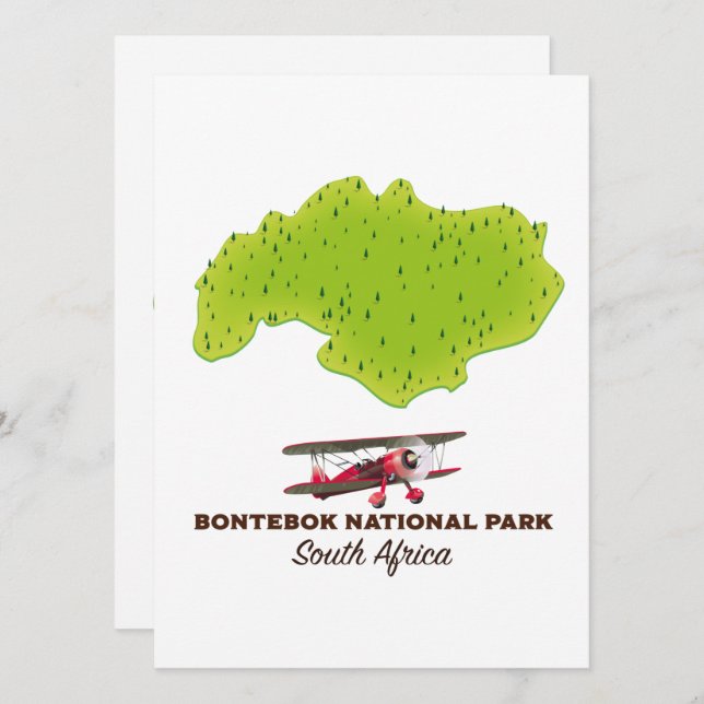 Mapa do Parque Nacional Bontebok África do Sul (Frente/Verso)