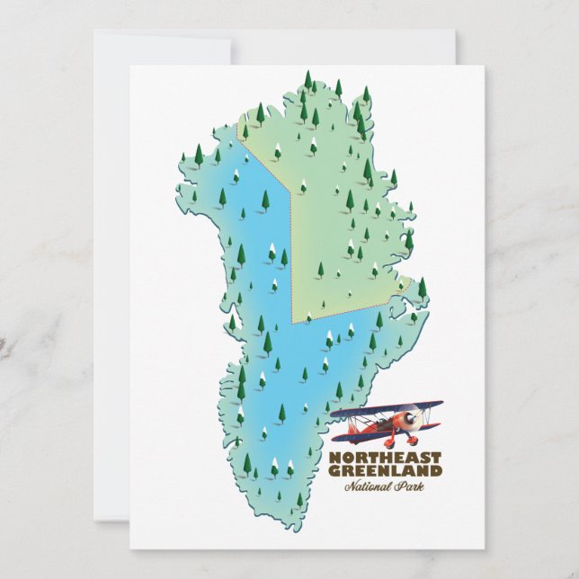 Mapa do Parque Nacional do Nordeste da Groelândia (Frente)