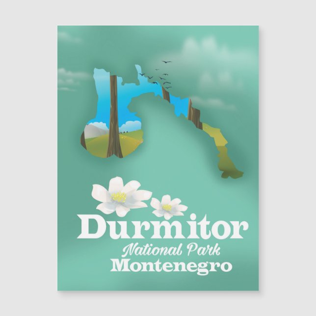 mapa do parque nacional Durmitor, Montenegro (Frente)