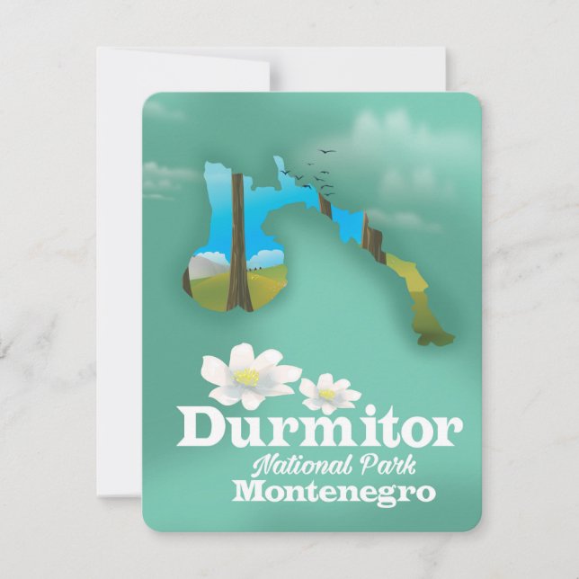 mapa do parque nacional Durmitor, Montenegro (Frente)