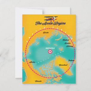 Mapa do Polo Norte na Região Árctica