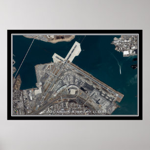 Mapa do Poster de Satélite do Aeroporto La Guardia