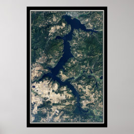Mapa do Poster de Satélite do Lago Coeur d'Alene I