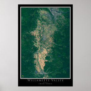 Mapa do Poster de Satélite do Oregon
