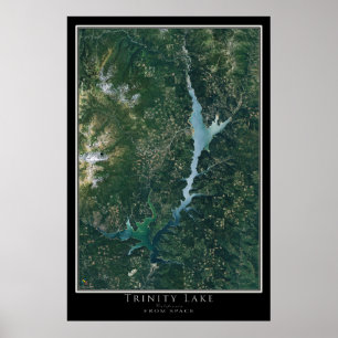 Mapa do Poster de Satélite Trinity Lake California