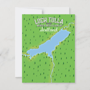 Mapa do Poster de viagens Loch Tulla Scotland