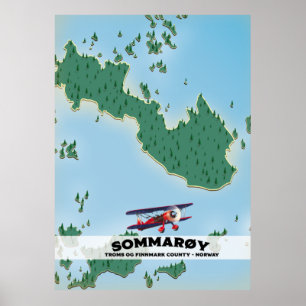 Mapa do poster de viagens Sommarøy Norway