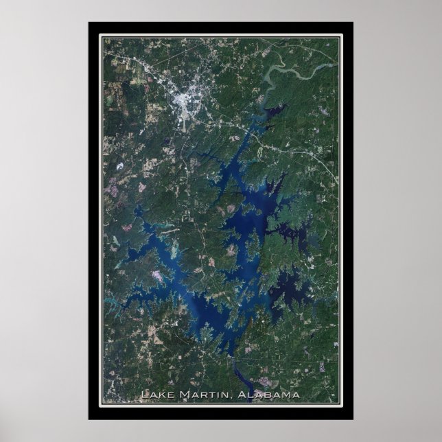Mapa do Poster do Lago Martin Alabama (Frente)