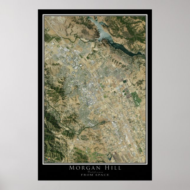 Mapa do Poster do Satélite Morgan Hill California (Frente)