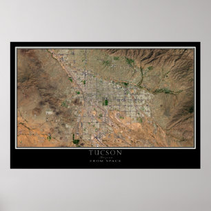 Mapa do Poster por Satélite da Arizona Tucson