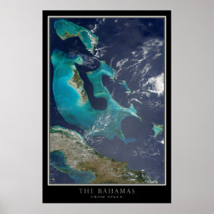 Mapa do Poster por Satélite das Bahamas