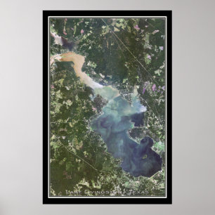 Mapa do Poster por Satélite do Texas Lake Livingst