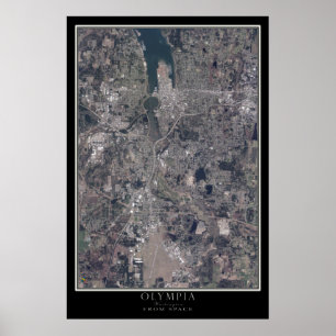 Mapa do Poster por Satélite Olympia Washington