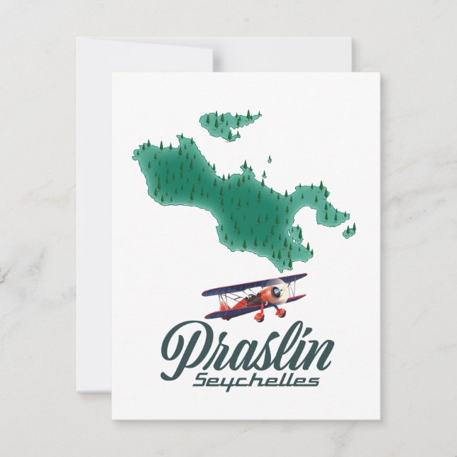 Mapa do Praslin Seychelles (Frente)