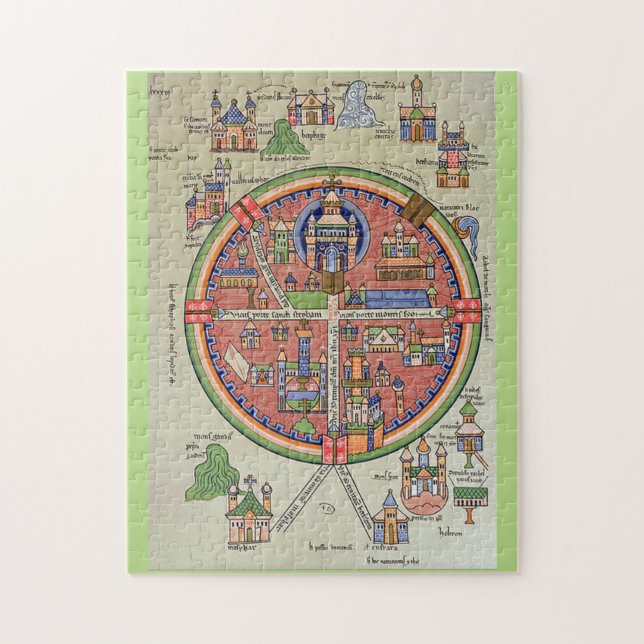 Mapa do quebra-cabeça de Jerusalem (Vertical)