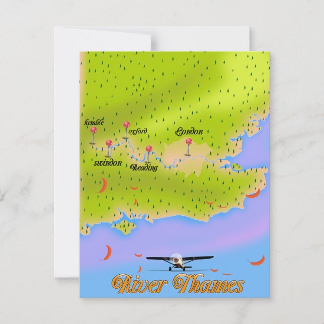 Mapa do rio Thames London na Inglaterra (Frente)