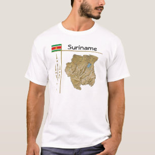 Mapa do Suriname + Sinalizador + Título T-Shirt