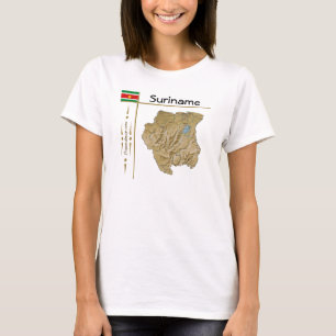 Mapa do Suriname + Sinalizador + Título T-Shirt