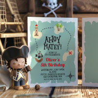 Mapa do tesouro pirata Convite de aniversário