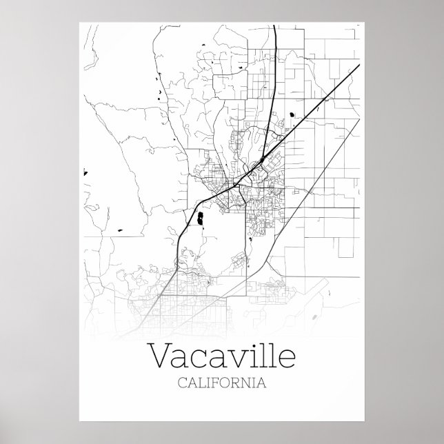 Mapa do Vacaville - Califórnia - Poster do Mapa da (Frente)